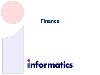 Finance  Summary  Material in this slide set is closely based on the following chapters    in
