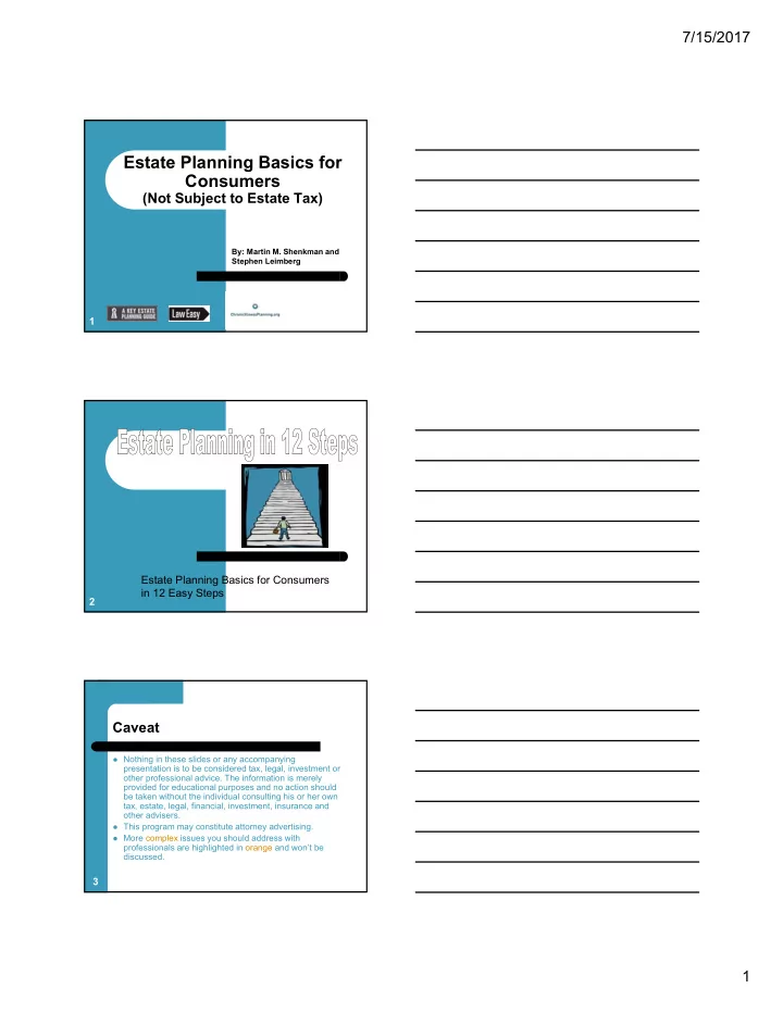 estate planning basics for consumers