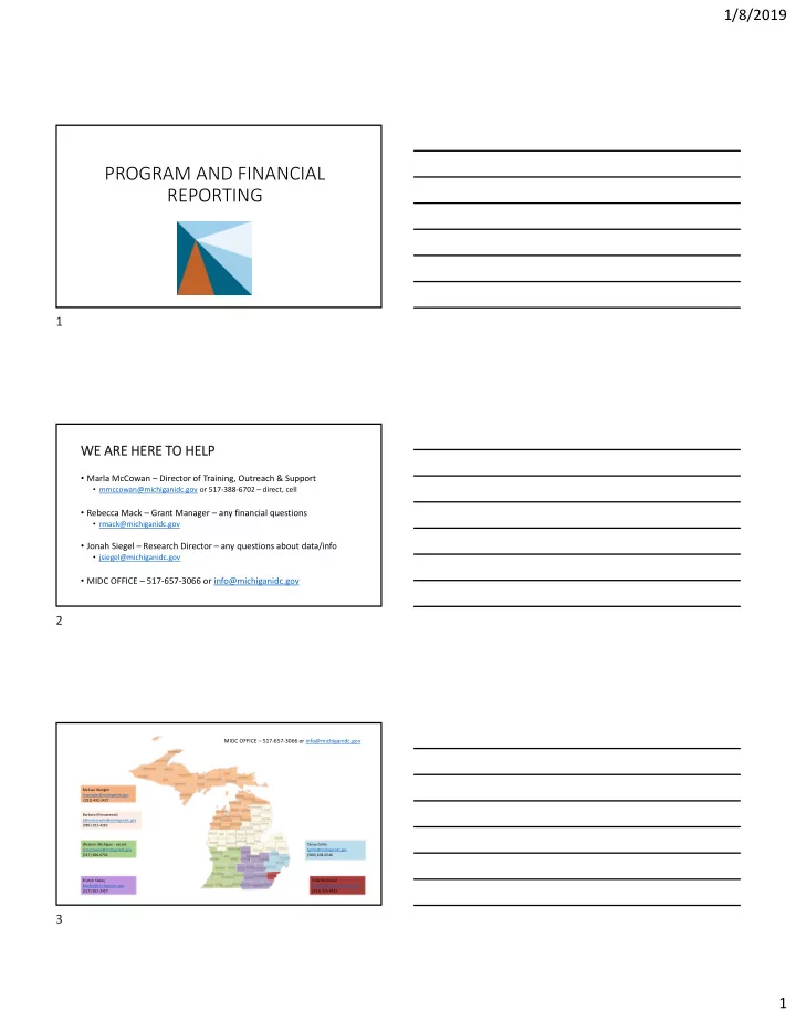 program and financial reporting