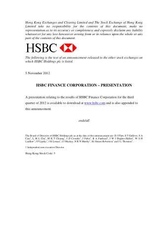 Ab c  The following is the text of an announcement released to the other stock exchanges on  which