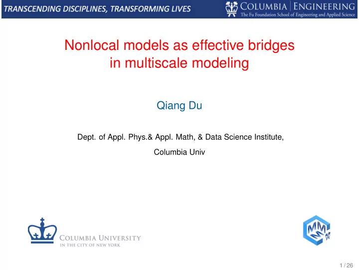 nonlocal models as effective bridges in multiscale