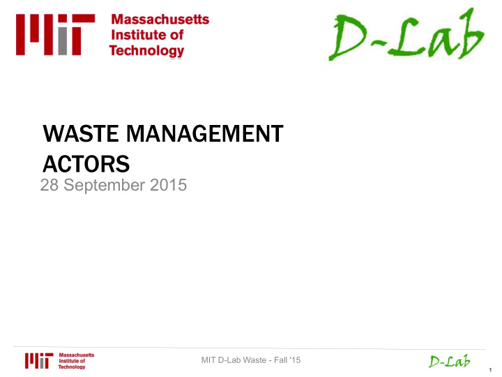 waste management actors