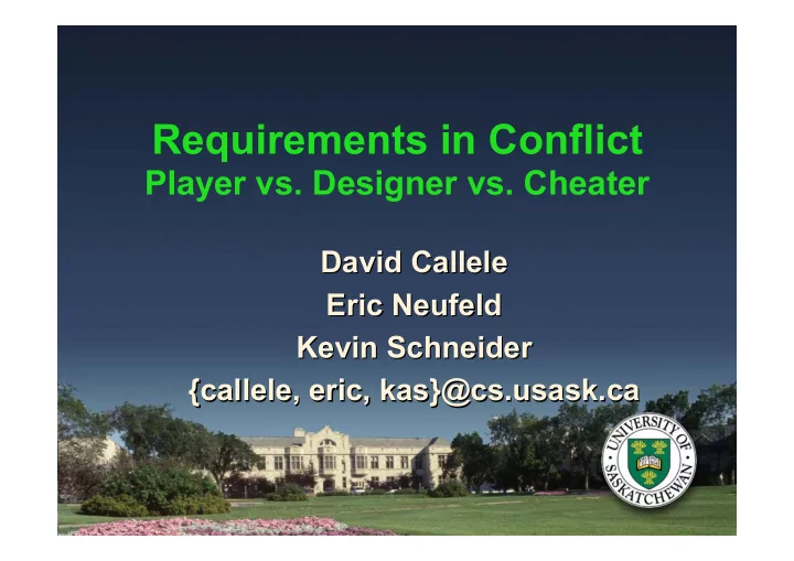 requirements in conflict