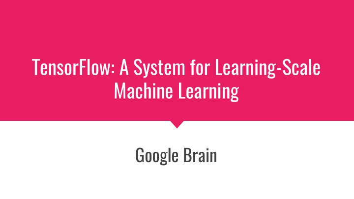 tensorflow a system for learning scale machine learning