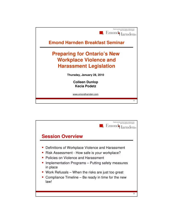 preparing for ontario s new workplace violence and