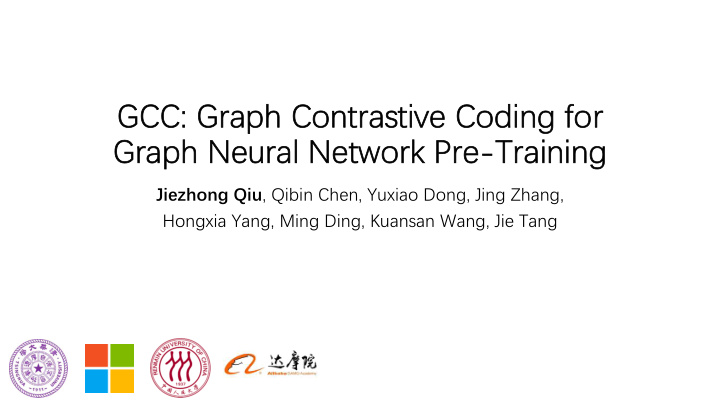 gcc graph contrastive coding for graph neural network pre