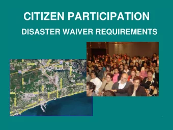 CITIZEN PARTICIPATION  DISASTER WAIVER REQUIREMENTS  1  CITIZEN PARTICIPATION  CDBG CITIZEN