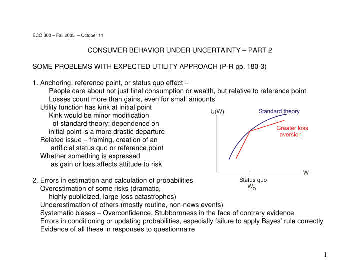 consumer behavior under uncertainty part 2 some problems