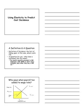 Using Elasticity to Predict  Cost Incidence  A Definition &amp; A Question   Definition of