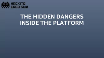 INSIDE THE PLATFORM  Who are we  Classic platforms  Classic platform  Modern platform  Modern