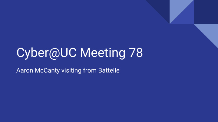 cyber uc meeting 78