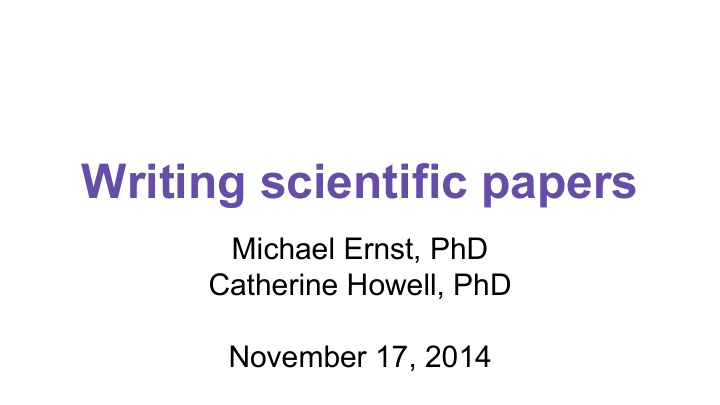 writing scientific papers