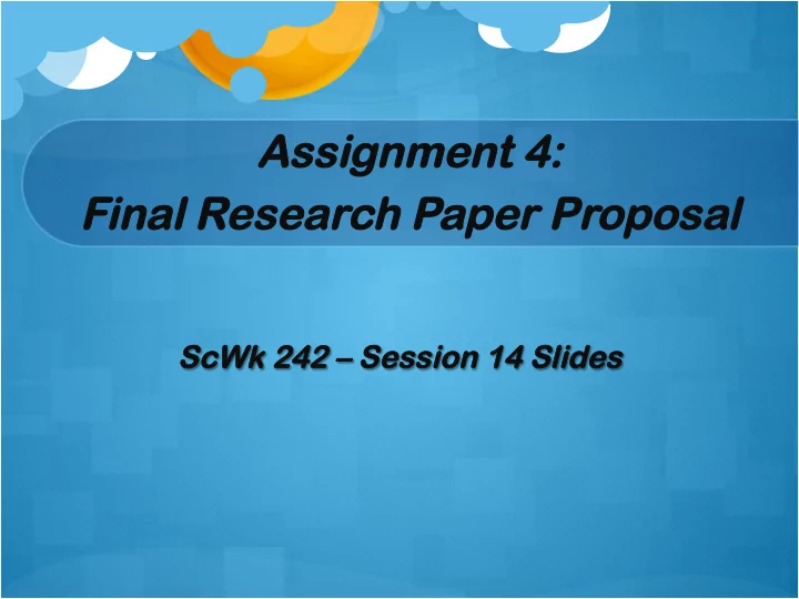 assignm ssignment 4 nt 4 fina inal r l rese search p h