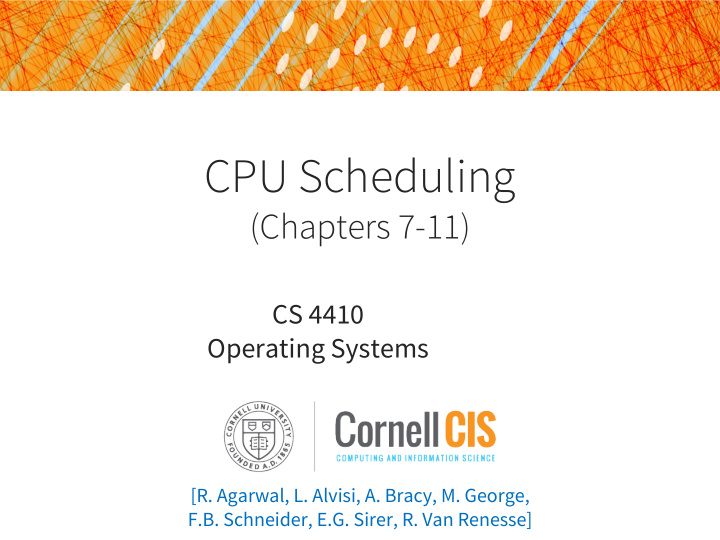 cpu scheduling