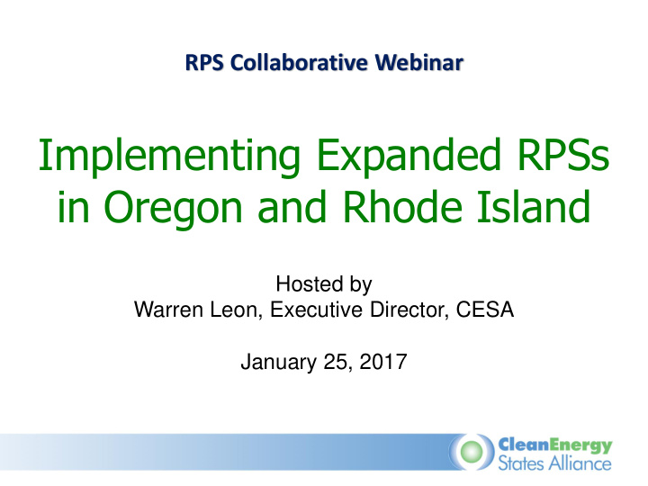 implementing expanded rpss