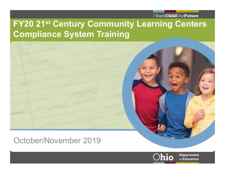 fy20 21 st century community learning centers compliance