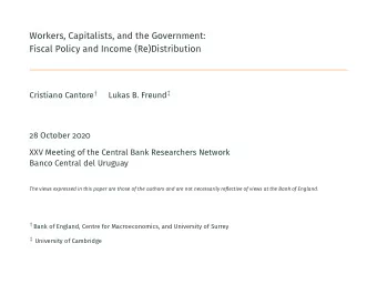 Workers, Capitalists, and the Government:  Fiscal Policy and Income (Re)Distribution Cristiano