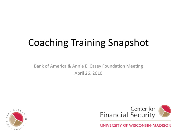 coaching training snapshot