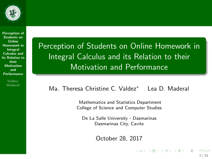 perception of students on online homework in