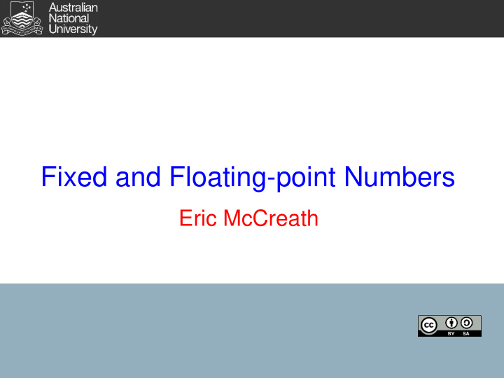 fixed and floating point numbers