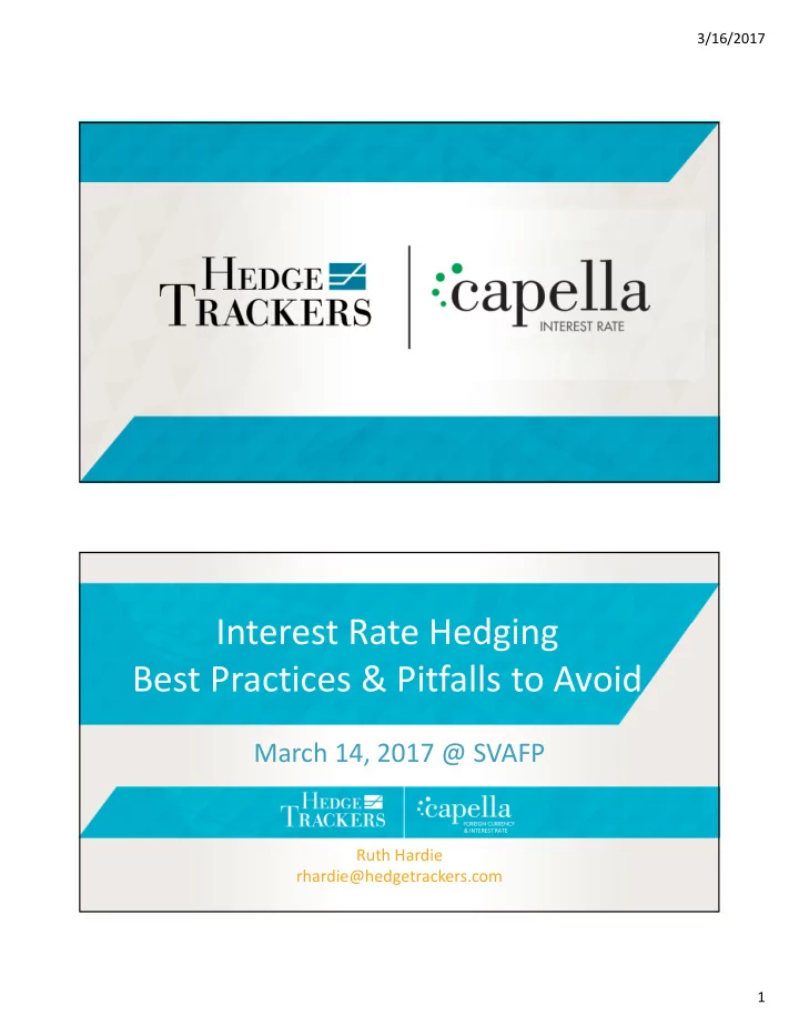 interest rate hedging best practices pitfalls to avoid