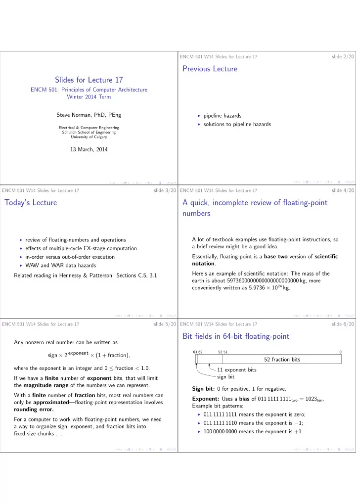 previous lecture slides for lecture 17