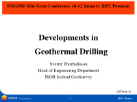 developments in geothermal drilling