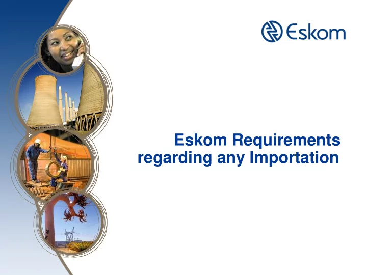 eskom requirements