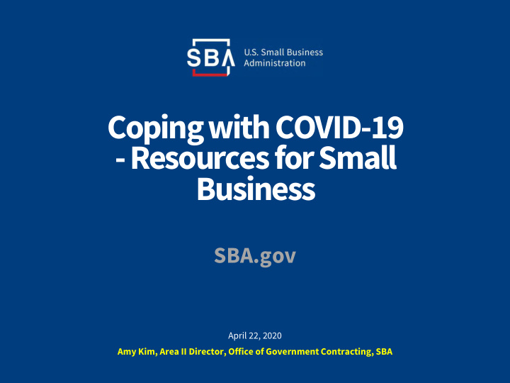 coping with covid 19 resources for small business