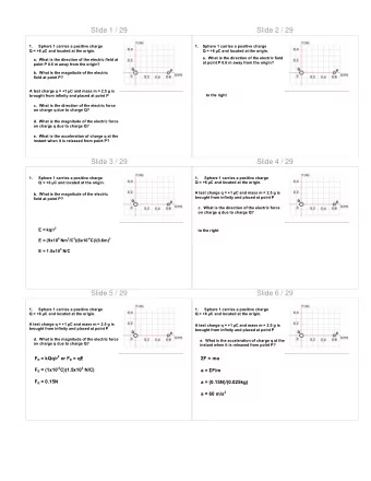 Slide 1 / 29  Slide 2 / 29  1.  Sphere 1 carries a positive charge  1.    Sphere 1 carries a