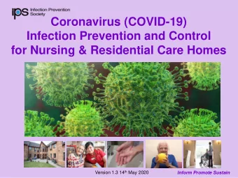 Infection Prevention and Control  for Nursing &amp; Residential Care Homes Version 1.3 14 th May