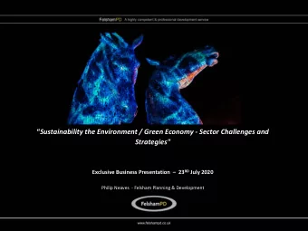 Sustainability the Environment / Green Economy - Sector Challenges and  Strategies&quot;