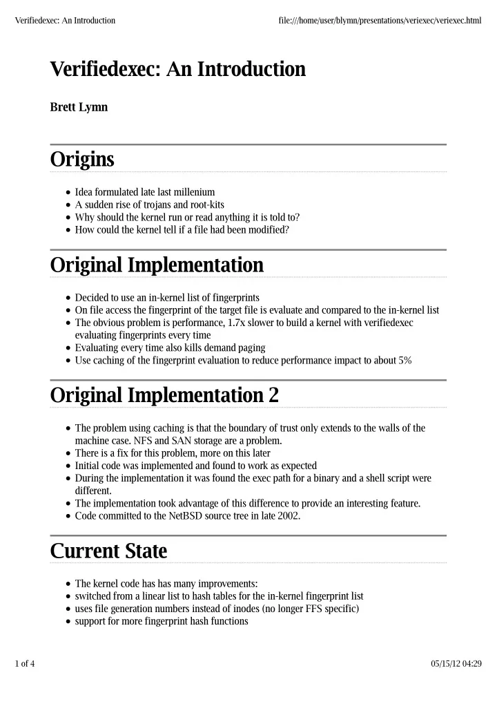 verifiedexec an introduction