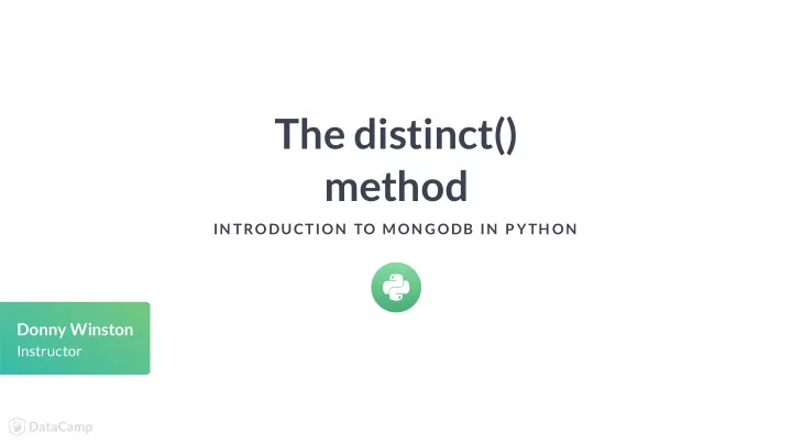 the distinct method