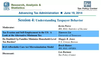 A Look at the Alternative Minimum Tax  Donald Bruce and Xiaowen Liu  Center for Business and