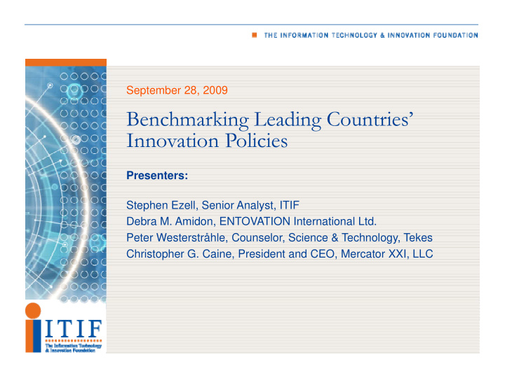 benchmarking leading countries innovation policies