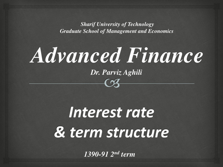 advanced finance