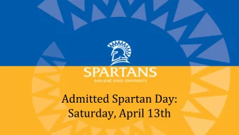 Admitted Spartan Day  Tom Reisz, Manager, College Readiness Programs  Graduate &amp; Undergraduate