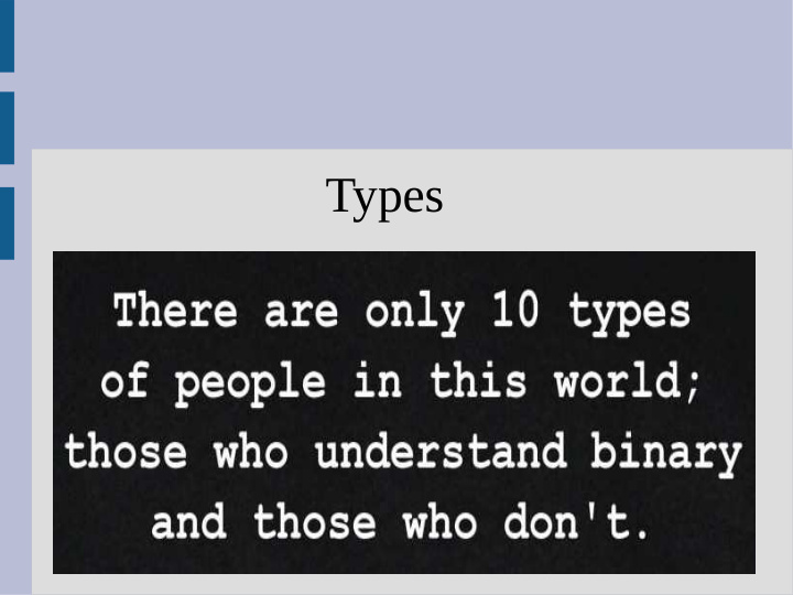 types variables