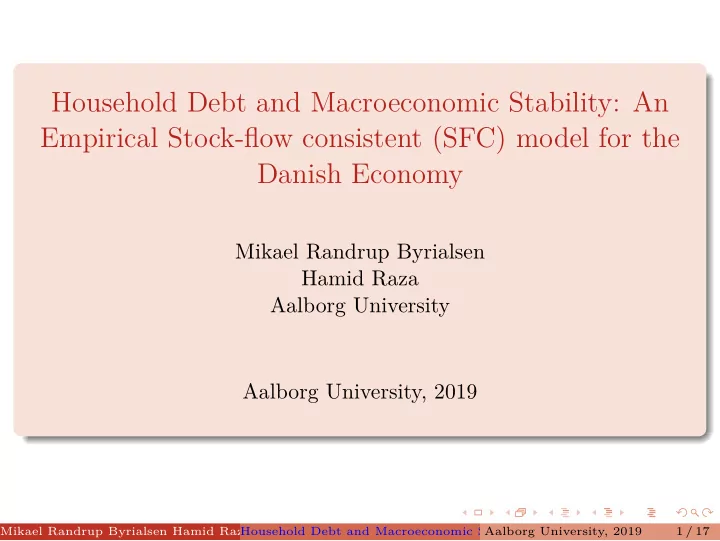 household debt and macroeconomic stability an empirical