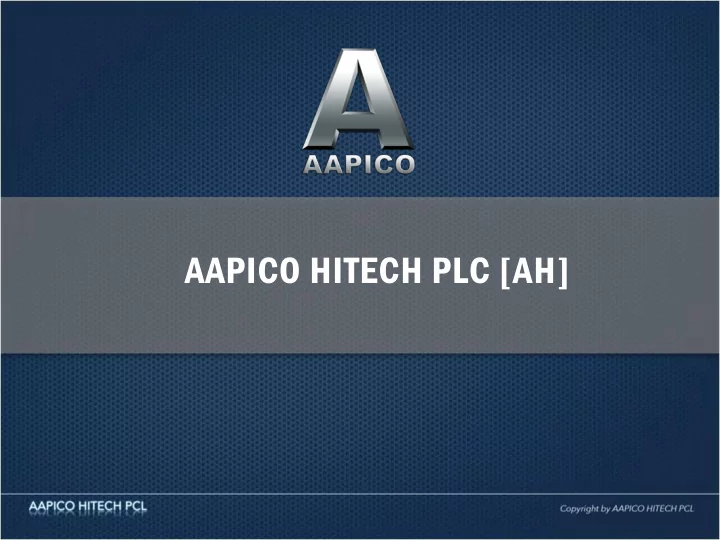 aapico hitech plc ah agenda