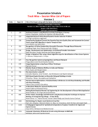 presentation schedule track wise session wise list of