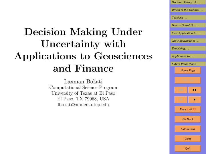 decision making under