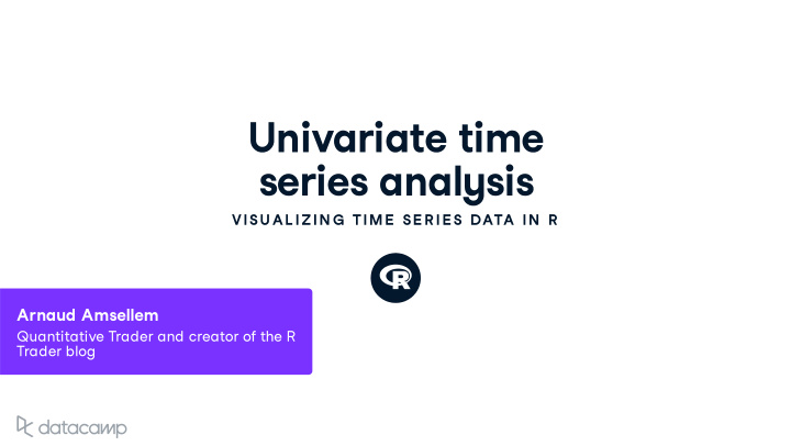 uni v ariate time series anal y sis