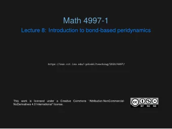 Math 4997-1  Lecture 8: Introduction to bond-based peridynamics