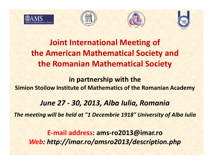 joint international meeting of the american mathematical