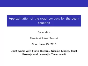 Approximation of the exact controls for the beam  equation  Sorin Micu  University of Craiova