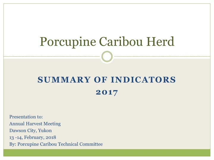 porcupine caribou herd