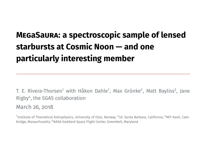 megasa ura a spectroscopic sample of lensed starbursts at
