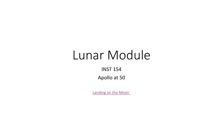 lunar module